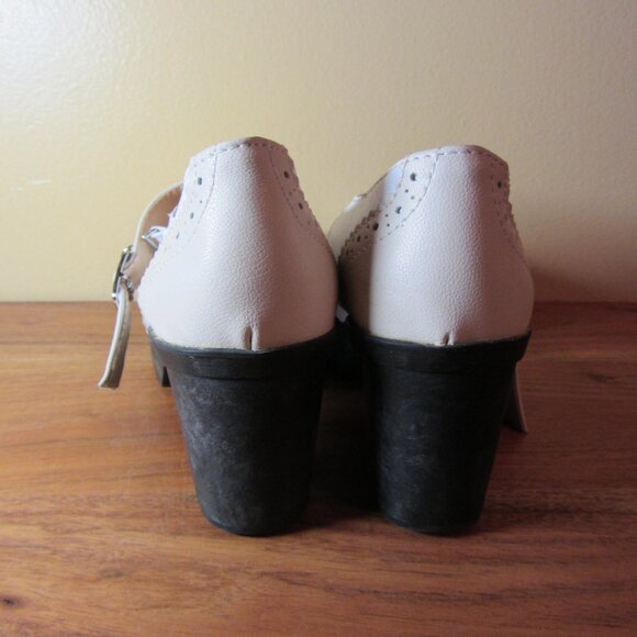 white & cream fashion creeper maty jane shoes size 39 or US 8.5 (CL346) - Picture 4 of 13